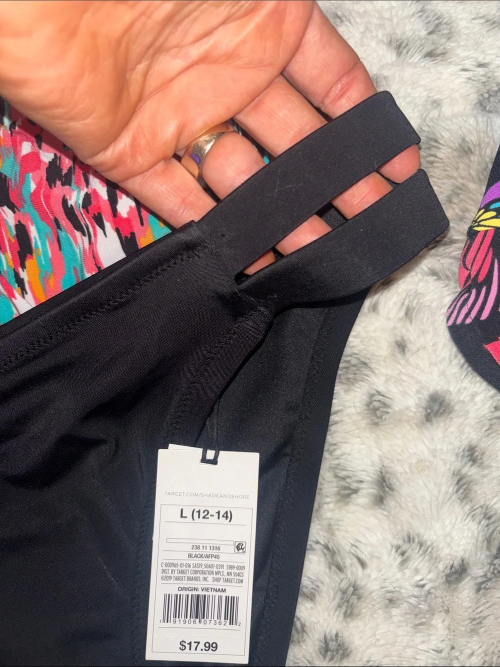 Shade & Shore Black Bathing Suit Bottoms w/ Swim Top by‎ Aqua Green NWT❗️
